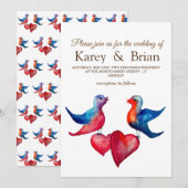 Elegant, Originele Tortelduifjes Bruiloft Kaart (Voorkant / Achterkant)