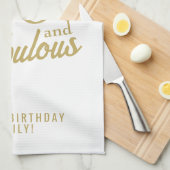 Elegant Ornament 50 en Fabulous 50th Birthday Theedoek (Quarter Fold)