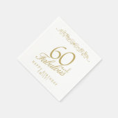 Elegant Ornament 60 en Fabulous 60th Birthday Servet (Hoek)