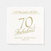 Elegant Ornament 70 en Fabulous 70th Birthday Servet (Voorkant)