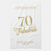 Elegant Ornament 70 en Fabulous 70th Birthday Theedoek (Verticaal)