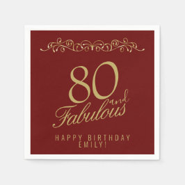 Elegant Ornament 80 en Fabulous 80th Birthday Servet