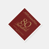 Elegant Ornament 80 en Fabulous 80th Birthday Servet (Hoek)