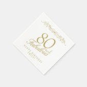 Elegant Ornament 80 en Fabulous 80th Birthday Servet (Hoek)
