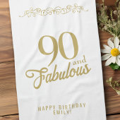 Elegant Ornament 90 en Fabulous 90th Birthday Theedoek
