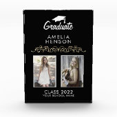 Elegant Ornament Black Afstuderen Keepslag 2 Fotoblokken (Voorkant)