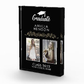 Elegant Ornament Black Afstuderen Keepslag 2 Fotoblokken (Rechts)