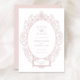 Elegant Ornament Bloemen Lijst Opslaan Datum Kaart