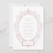  Elegant Ornament Bloemenblad Lijst Bruiloft Kaart (Voorkant)