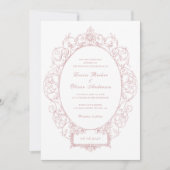  Elegant Ornament Bloemenblad Lijst Bruiloft Kaart (Voorkant)