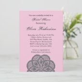 Elegant Ornament Bridal Shower Invitation Kaart (Staand voorkant)