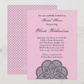 Elegant Ornament Bridal Shower Invitation Kaart (Voorkant / Achterkant)