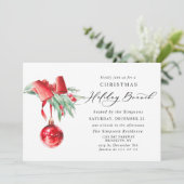 Elegant Ornament CHRISTMAS HOLIDAY BRUNCH Kaart (Staand voorkant)