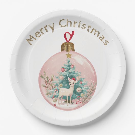 Elegant Ornament Design & Custom Name Paper Plates Papieren Bordje (Voorkant)