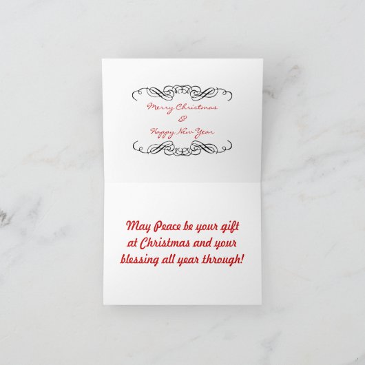 Elegant Ornament Design Kerstmis Kaarten (Binnen)