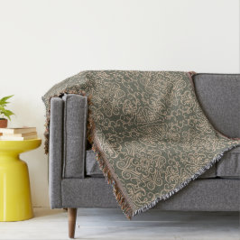 Elegant Ornament donkergroen patroon Deken