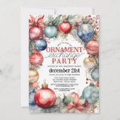 Elegant Ornament Exchange Kerstfeest Kaart (Voorkant)