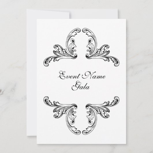 Elegant  Ornament Formal Kaart (Achterkant)