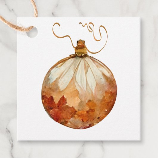 Elegant Ornament kerstcadeau Label (Voorkant)