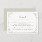  Elegant Ornament Lijst bruiloft details Kaart (Voorkant / Achterkant)