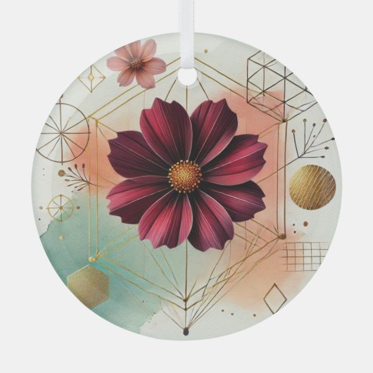 Elegant Ornament met Chocolate Cosmos Flower (Voorkant)