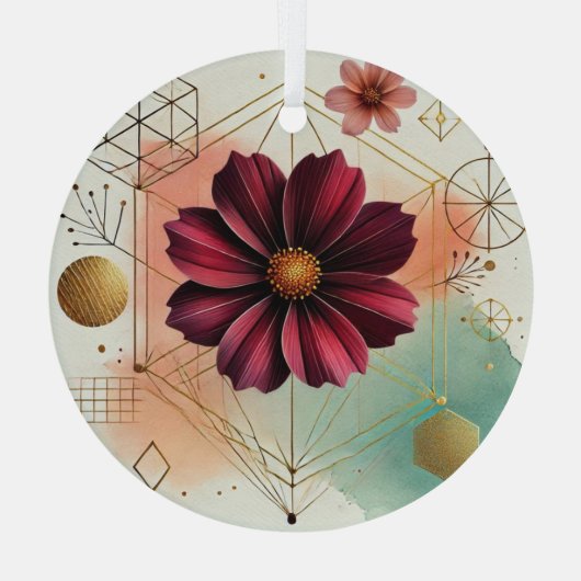 Elegant Ornament met Chocolate Cosmos Flower (Achterkant)