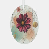 Elegant Ornament met Chocolate Cosmos Flower (Voorkant links)