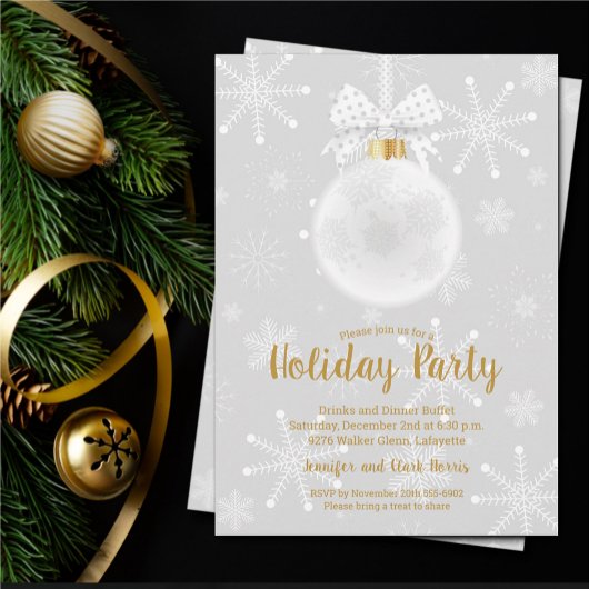 Elegant Ornament op Snowflakes Vakantie Kaart