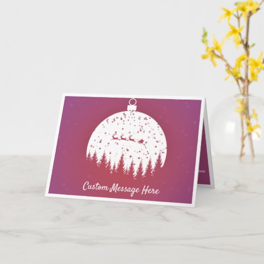 Elegant Ornament Santa Slapigh Kerstfeestdag Kaart (Gele Bloem)