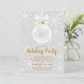Elegant Ornament Snowflakes Holiday Invitations (Staand voorkant)