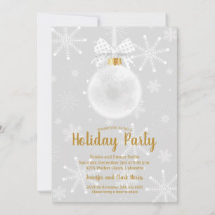 Elegant Ornament Snowflakes Holiday Invitations