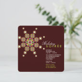 Elegant Ornament Star Holiday Soiree Party Invite Kaart (Staand voorkant)