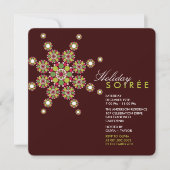 Elegant Ornament Star Holiday Soiree Party Invite Kaart (Voorkant)