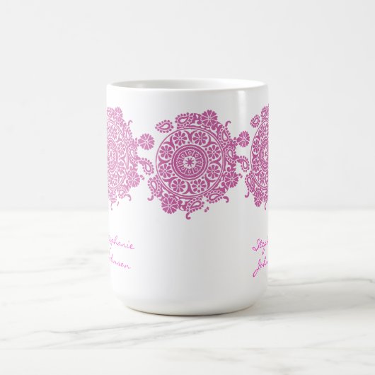 Elegant Ornament White/Roze Mok (Center)