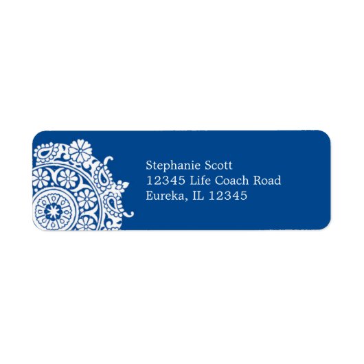Elegant Ornament Wit/Royal Blue Avery Label (Voorkant)