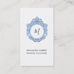 Elegant Ornamental Crest Lijst Monogram Visitekaartje