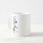 Elegant Ornamental Floral Flower Art Koffiemok (Voorkant links)