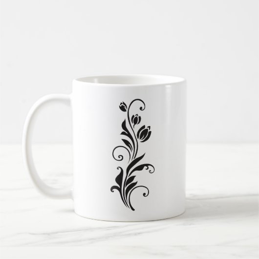 Elegant Ornamental Floral Flower Art Koffiemok (Links)