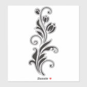 Elegant Ornamental Floral Flower Art Sticker (Vel)