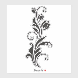 Elegant Ornamental Floral Flower Art Sticker