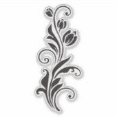 Elegant Ornamental Floral Flower Art Sticker (Voorkant)