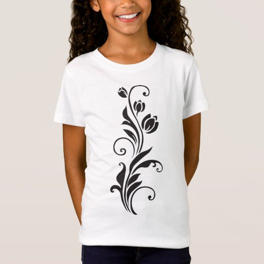 Elegant Ornamental Floral Flower Art T-shirt (Voorkant)