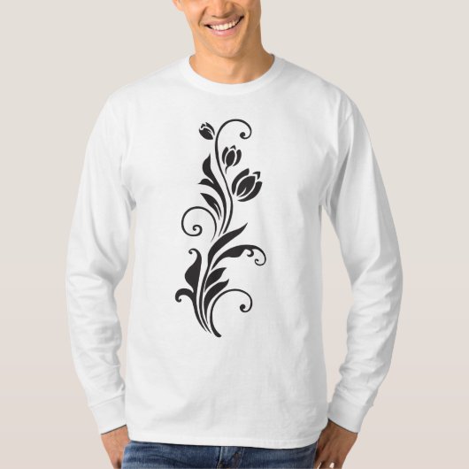 Elegant Ornamental Floral Flower Art T-shirt (Voorkant)