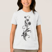 Elegant Ornamental Floral Flower Art Tri-Blend Shirt (Voorkant)