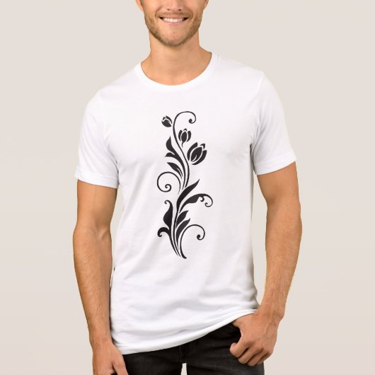 Elegant Ornamental Floral Flower Art Tri-Blend Shirt (Voorkant)