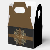 Elegant Ornamental Gold en Black Eid Mubarak Bedankdoosjes (Geopend)