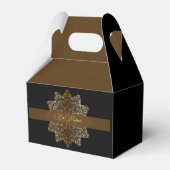 Elegant Ornamental Gold en Black Eid Mubarak Bedankdoosjes (Voorkant Zijde)
