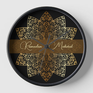 Elegant Ornamental Gold en Black Ramadan Mubarak