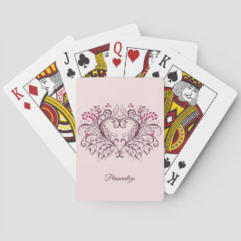 Elegant ornamental Heart Design Persoonlijk Pokerkaarten