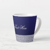 Elegant ornamental vectorblauw, wit, geschreven latte mok (Rechterhoek)